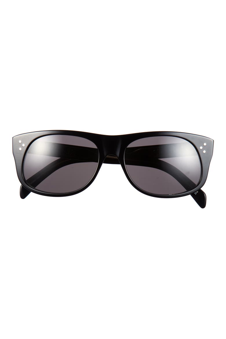 3 Dots Geometric Sunglasses, Main, color, SHINY BLACK / SMOKE