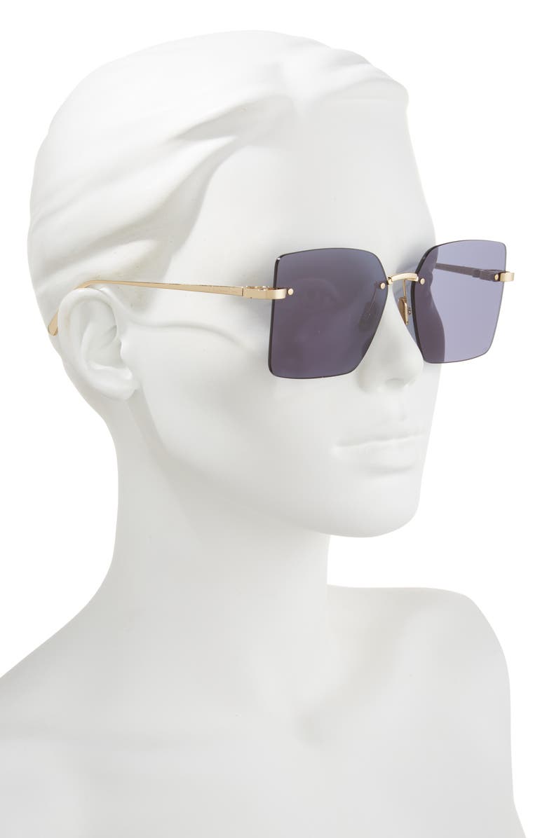 DIOR CDior S3U 58mm Frameless Square Sunglasses, Alternate, color, Shiny Gold Dh / Blue