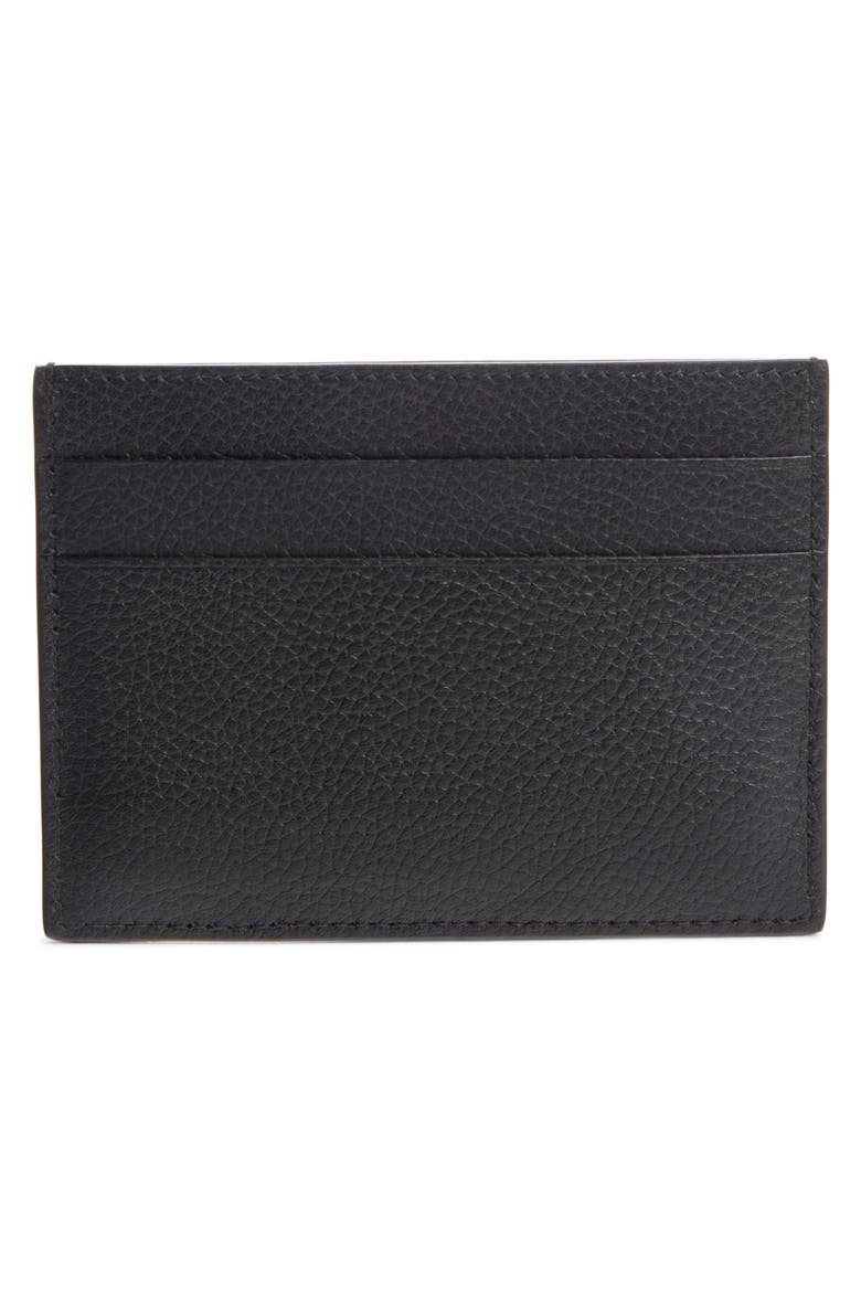 Calfskin Leather Card Holder, Alternate, color, BLACK