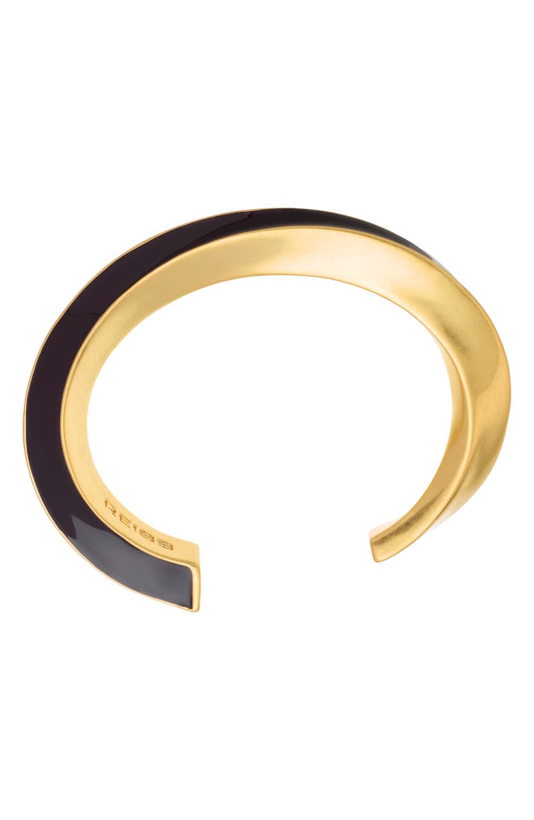 Reiss Thea Twist Enamel Cuff, Alternate, color, Gold Tone / Burgundy