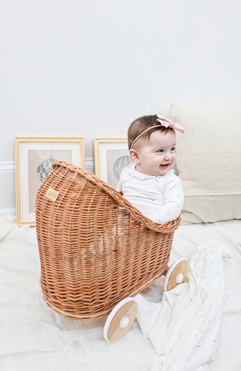 Manière Floral Ruffle Long Sleeve Footie, Alternate, color, Ivory