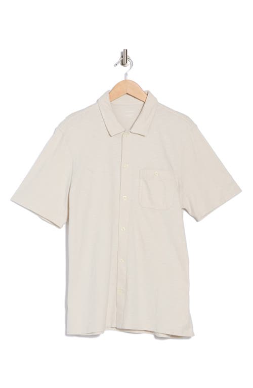 14th & Union Short Sleeve Slub Cotton Button-down Shirt In Grey Moonbeam