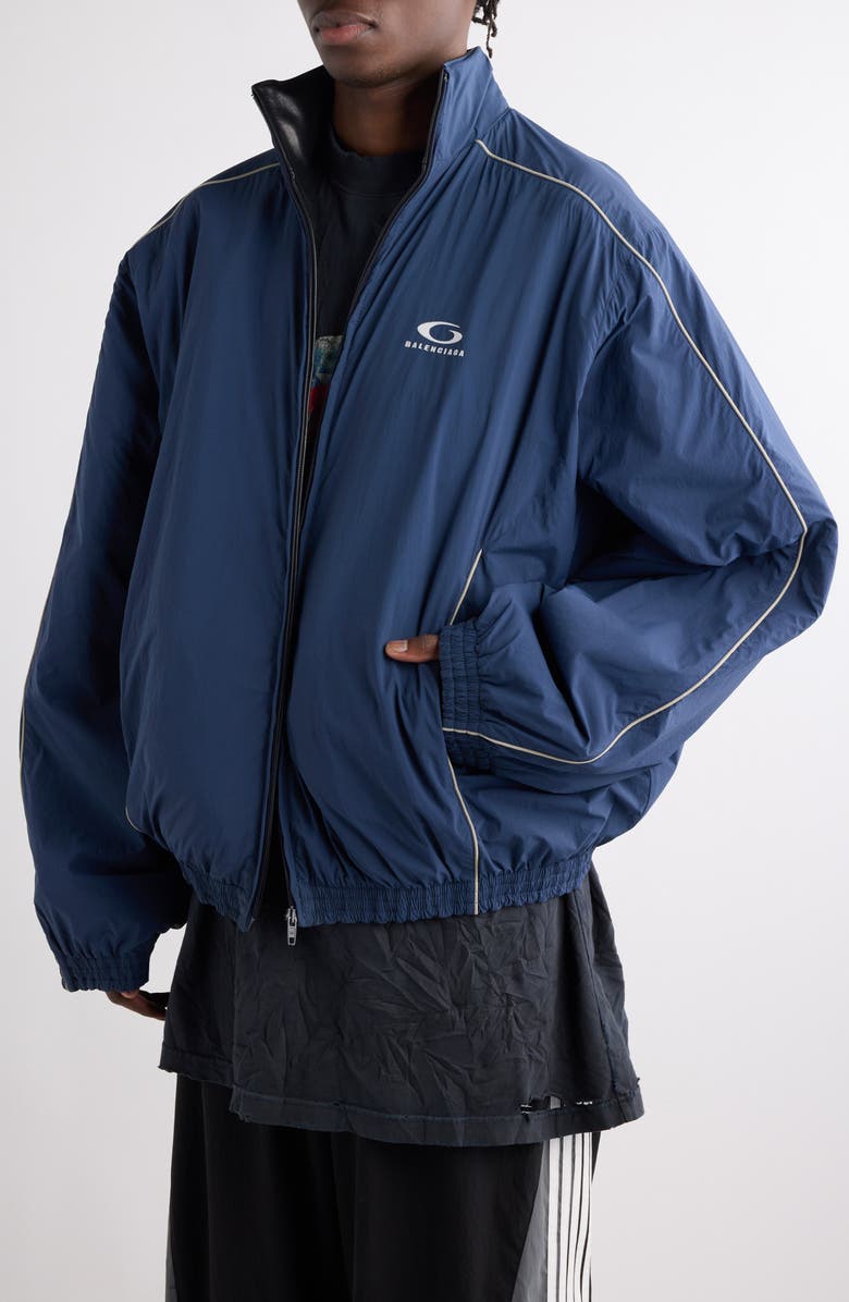 Balenciaga Deconstructed Track Jacket, Alternate, color, 8065 Navy