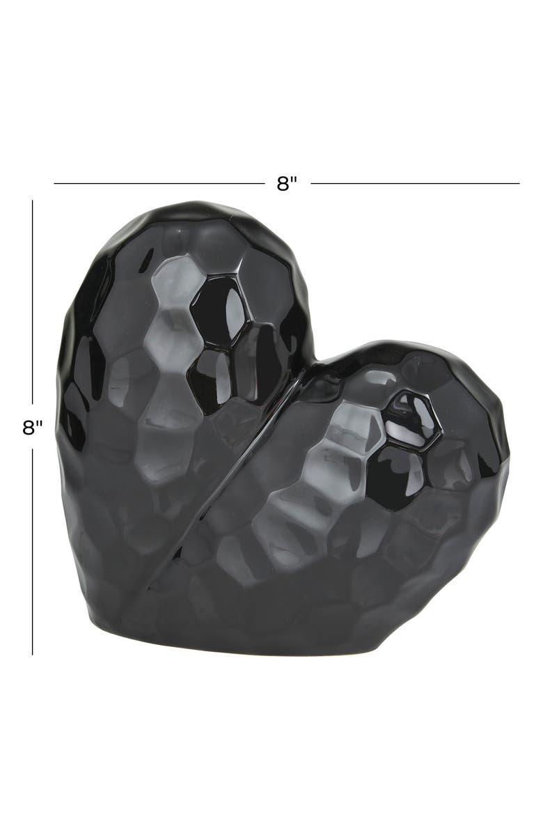 VIVIAN LUNE HOME Black Porcelain Heart Sculpture, Alternate, color, Black