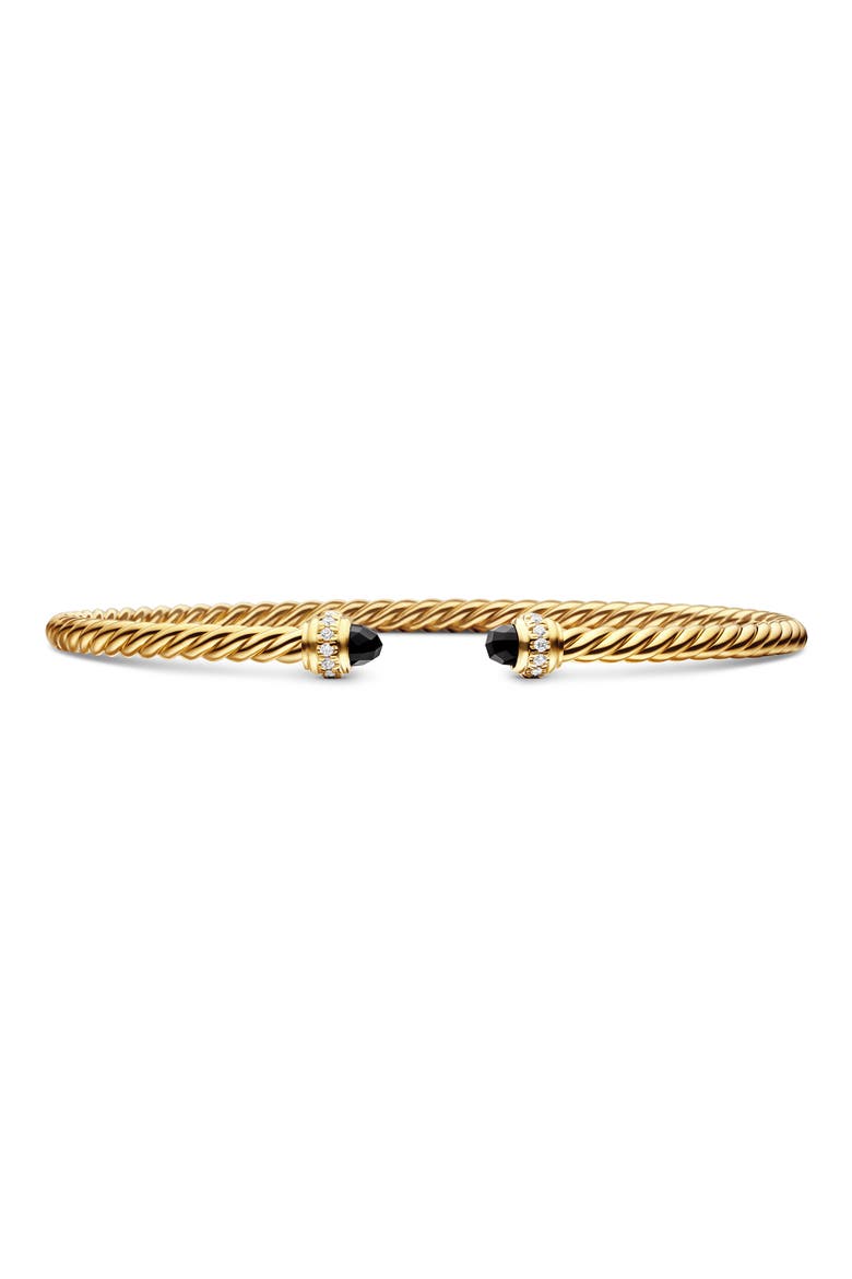 Classic Cablespira® 18K Yellow Gold & Diamond Bracelet, 3mm, Main, color, BLACK ONYX