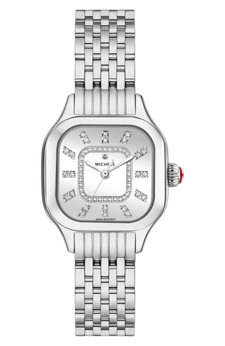MICHELE Meggie Diamond Dial Bracelet Watch, 29mm, Main, color, 