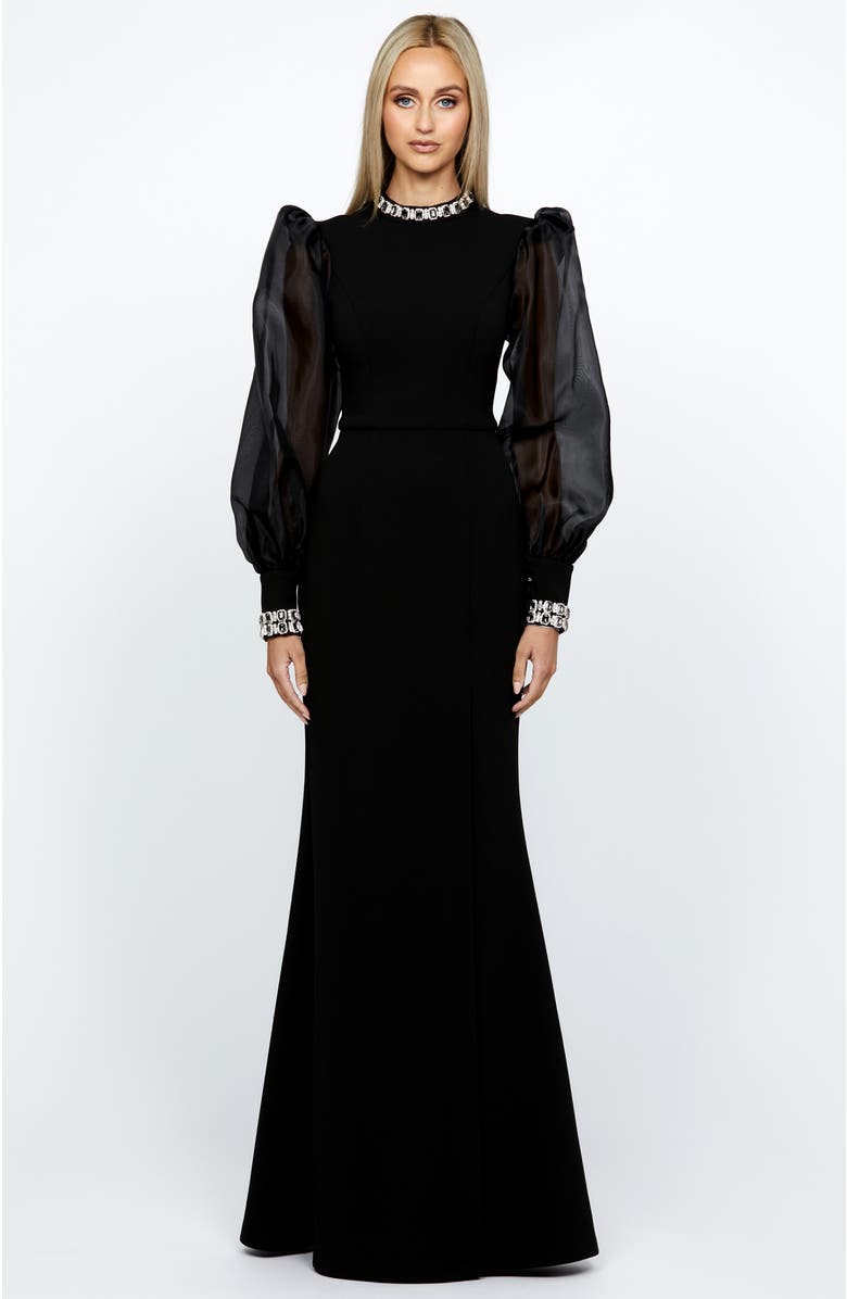 Bariano Winnie Sheer Sleeve Gown, Alternate, color,