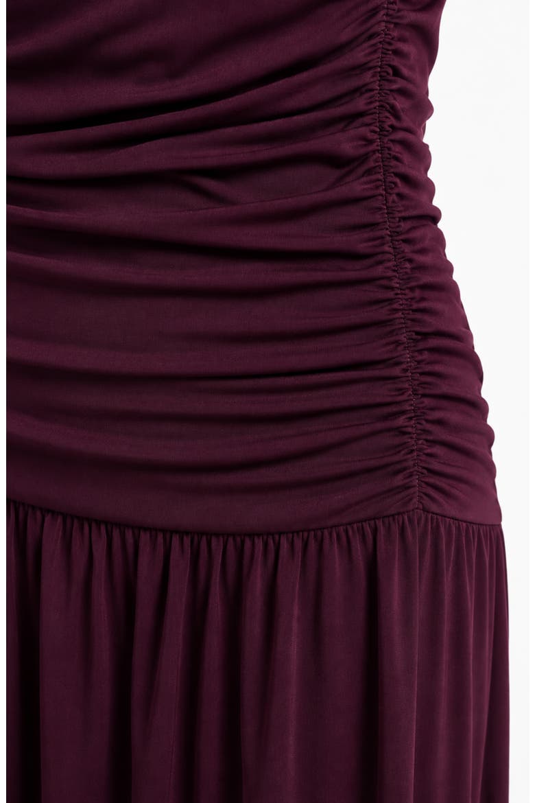 Ruched Sleeveless Drop Waist Midi Dress, Alternate, color, WINTER BLOOM