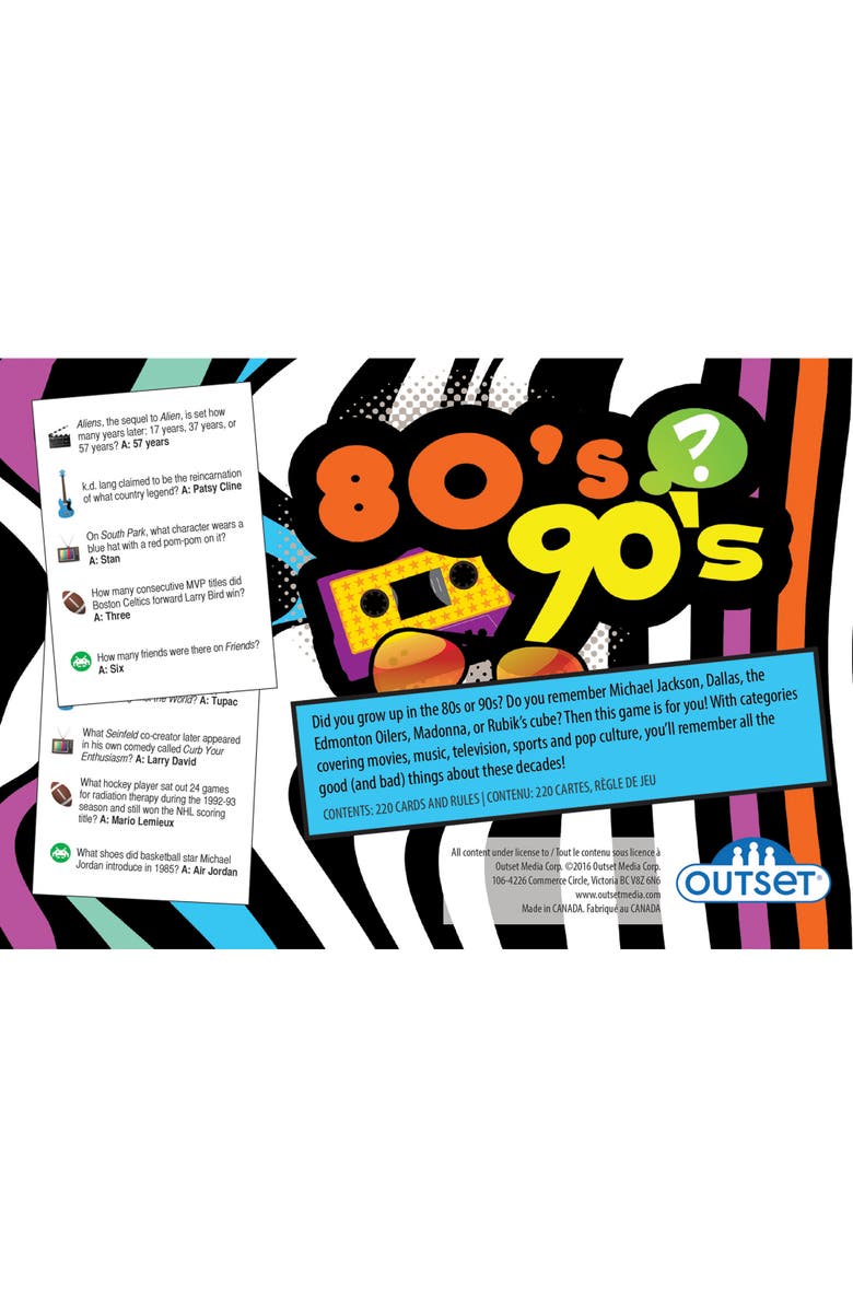 Outset Media 80
s
90
s Trivia Game, Alternate, color, Multicolored