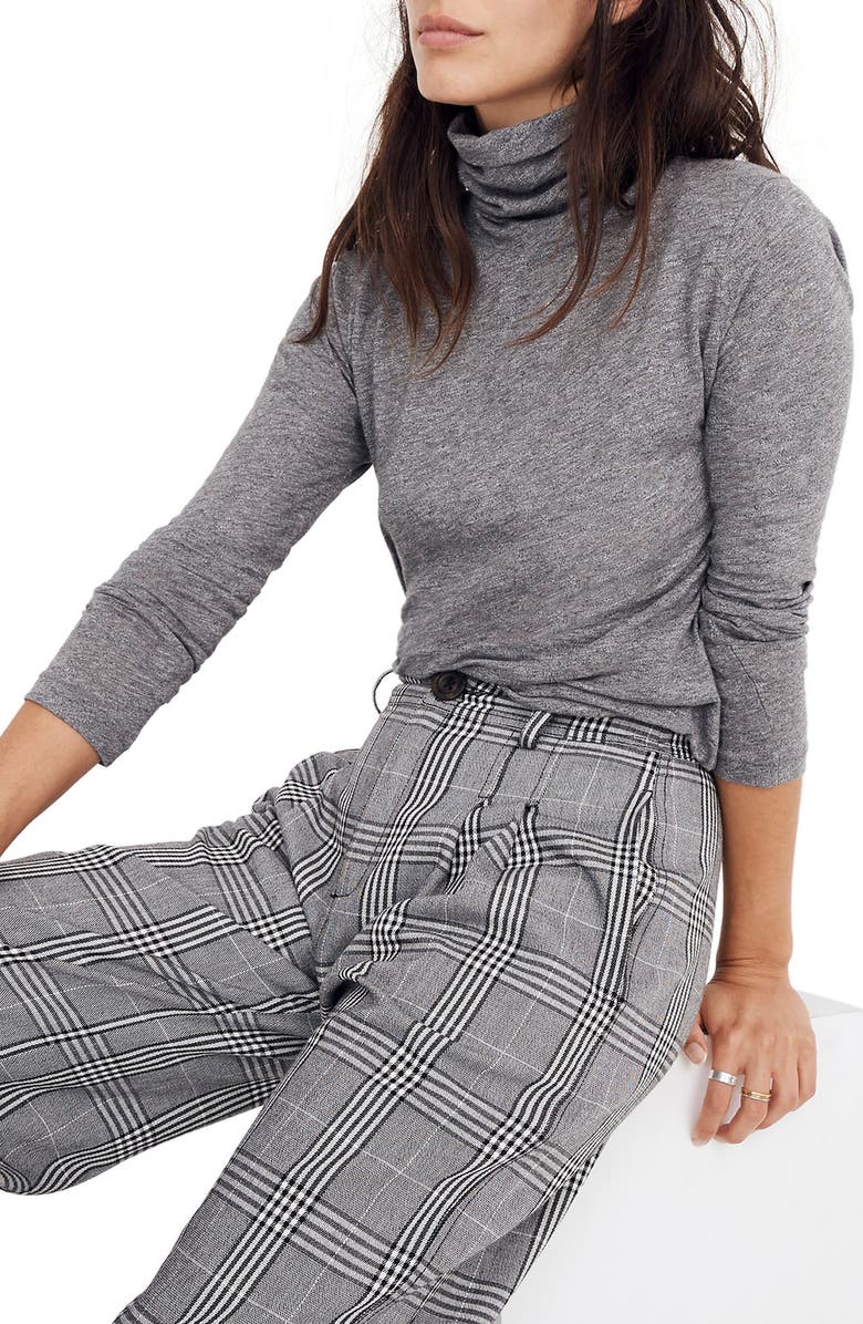 Madewell Whisper Cotton Turtleneck Top, Alternate, color, 