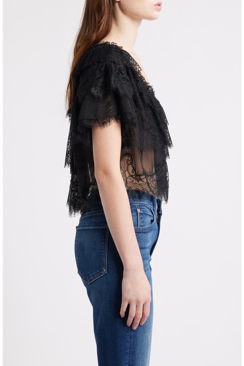 Vienne Lace Crop Top, Alternate, color, BLACK
