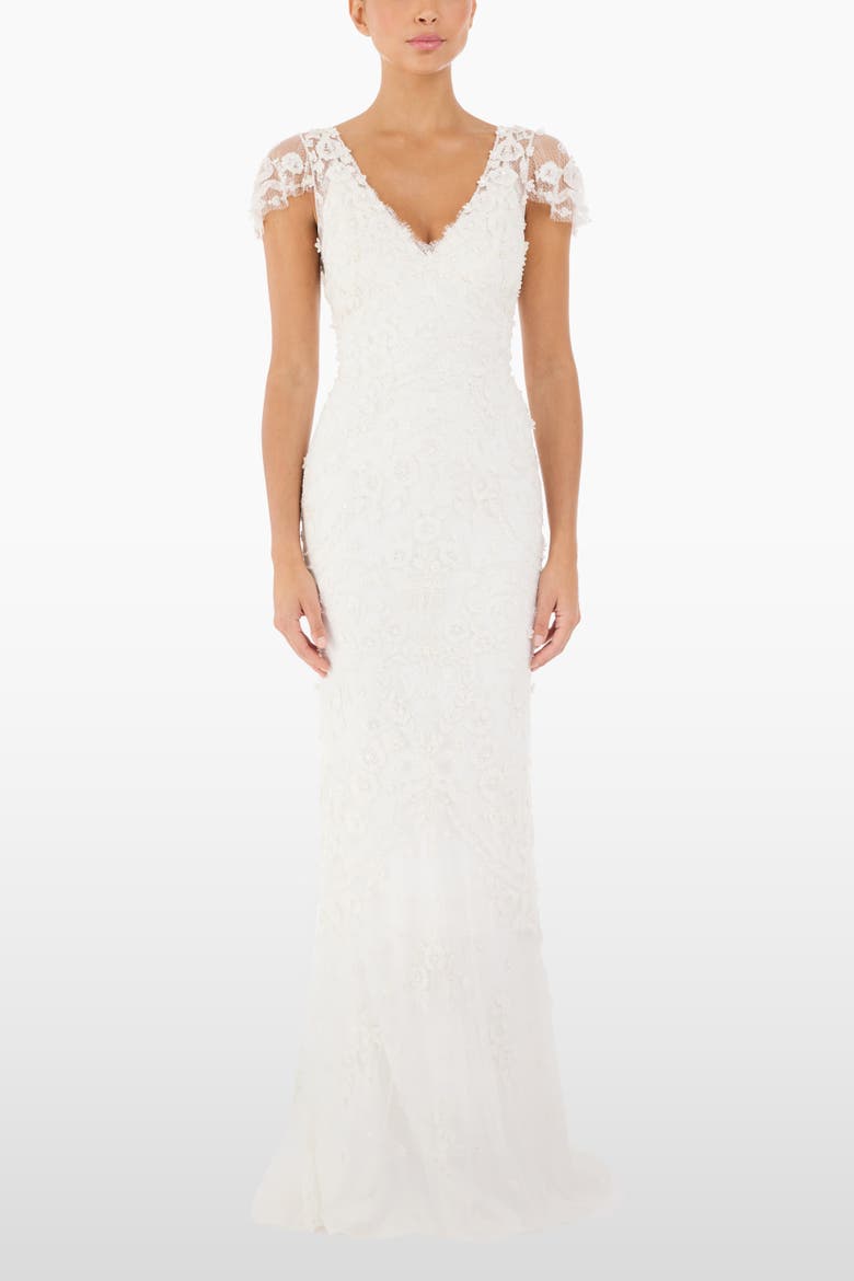 Sweet Juliet Floral Lace Dress, Alternate, color, Ivory