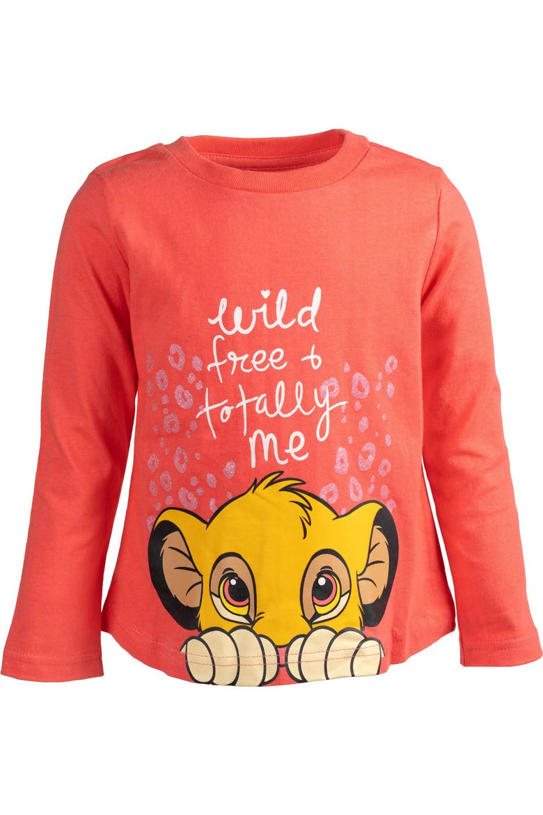 Lion King 2-Piece Long Sleeve T-Shirt Set, Alternate, color, Yellow Coral Simba