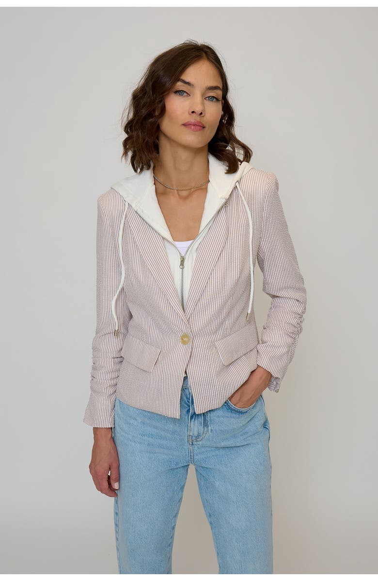 Central Park West Alina Striped Blazer With Dickey, Main, color,