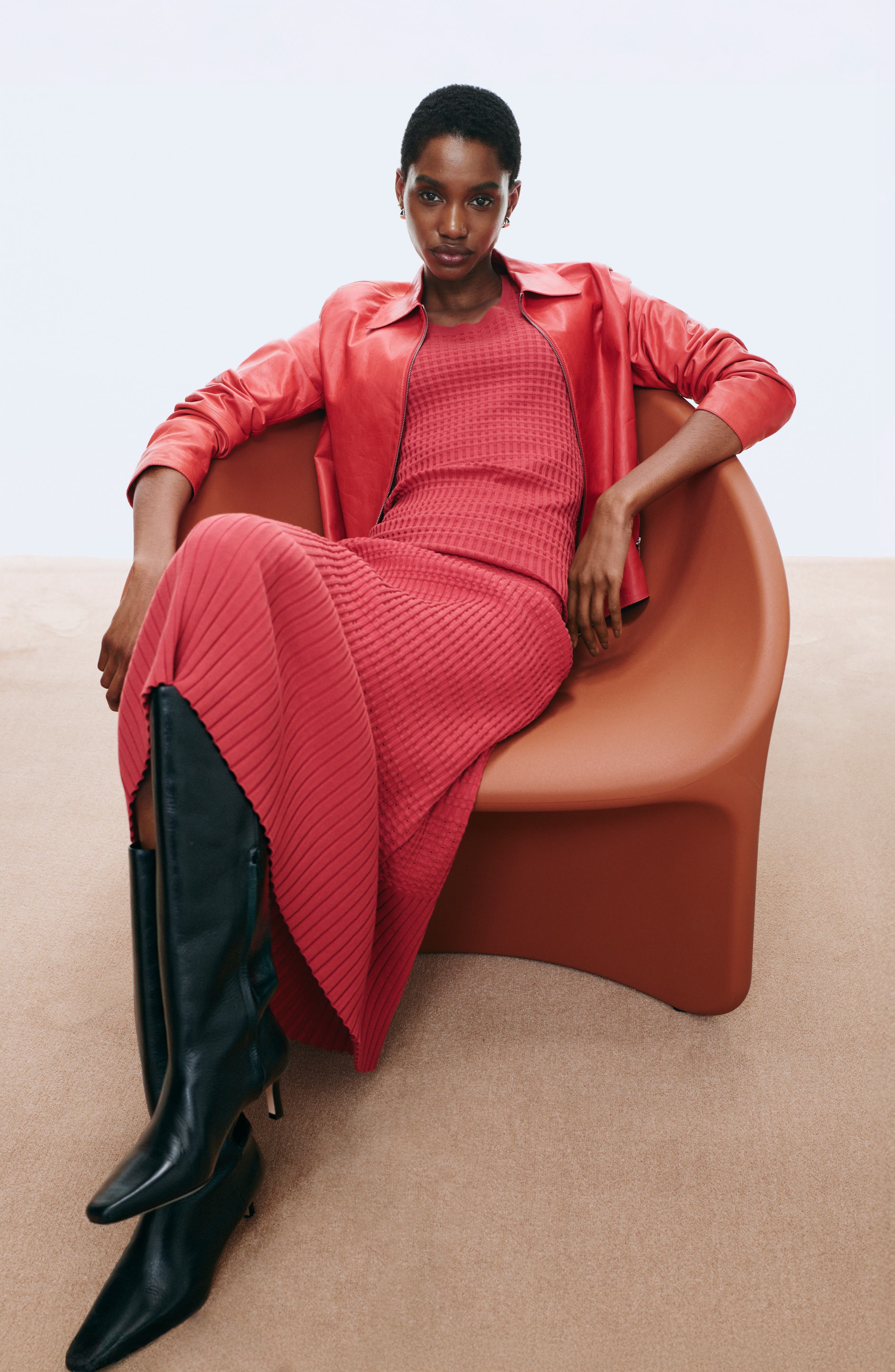 PAIGE Ansley Kitten Heel Knee High Boot, Alternate, color, Black