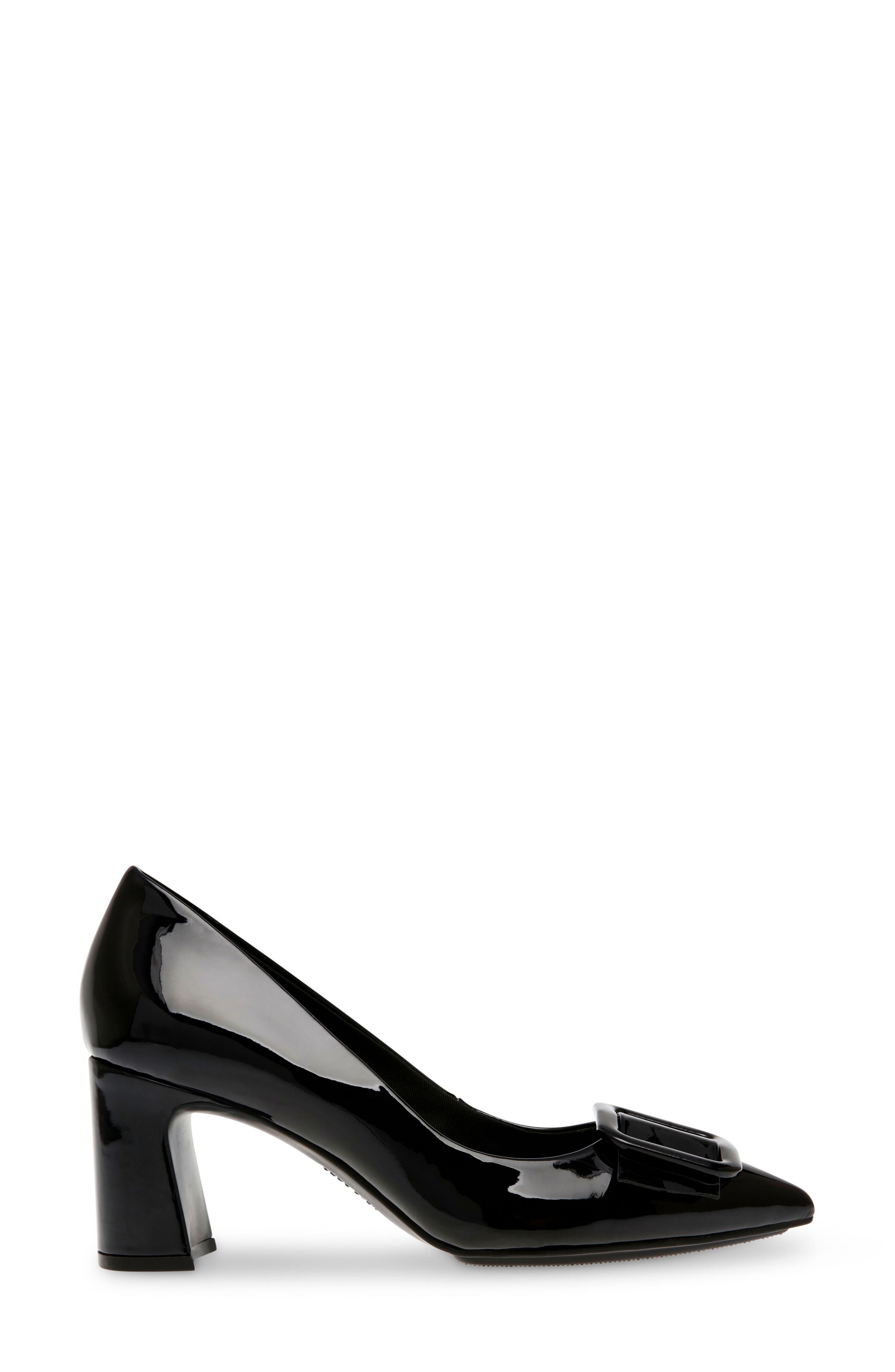 Anne Klein Bentley Buckle Pump, Alternate, color, Black Patent