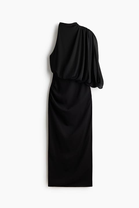 Draped One-shoulder Dress