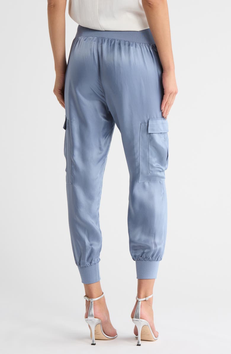 Cinq à Sept Giles Cupro Crop Cargo Joggers, Alternate, color, Rustic Blue