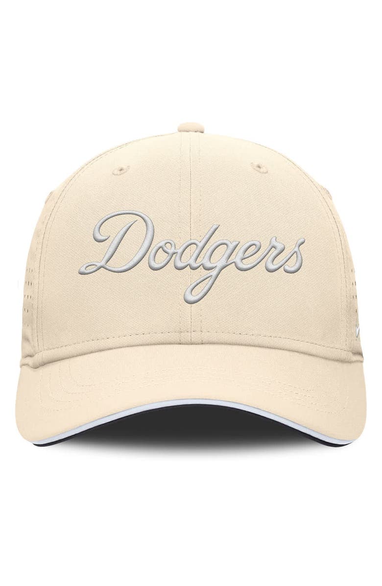 Nike Men's Nike  Cream Los Angeles Dodgers Rise Performance Flex Hat, Alternate, color, 
