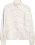 Valentino Garavani Lace Inset Silk Organza Shirt