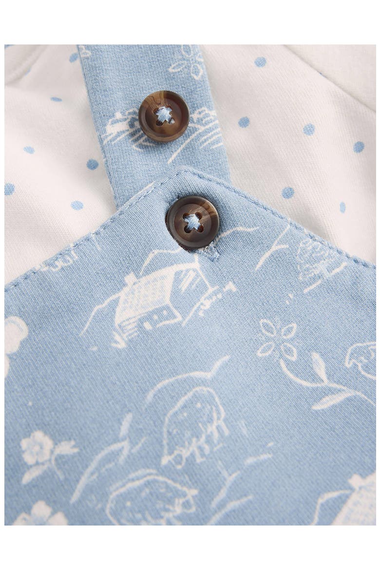 Kids' 2-Piece Jersey Dungaree Set, Alternate, color, BLUE LINEAR FARM