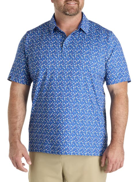Big & Tall Cocktail Print Performance Polo Shirt