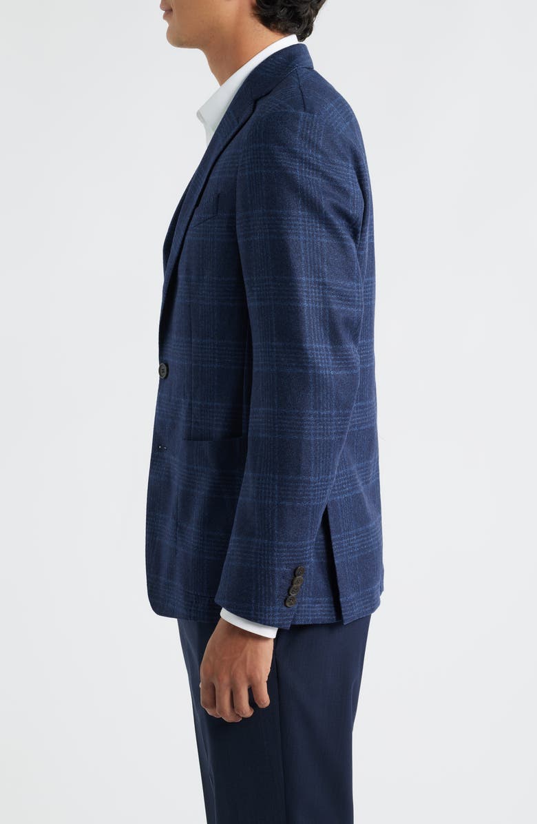 Emanuel Berg D-Constructed Navy Check Wool Flannel Sport Coat, Alternate, color, Dark Blue