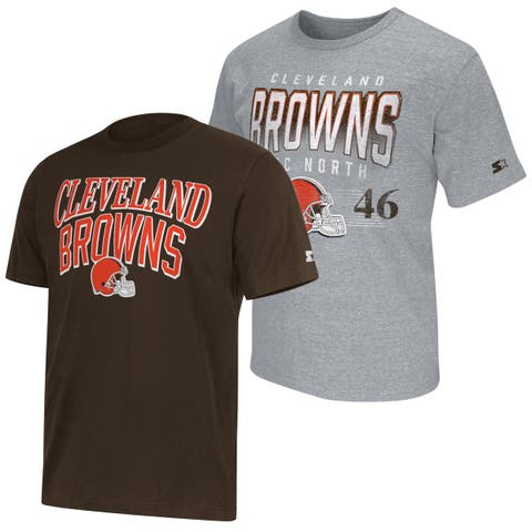 Men's Starter  Brown/Heather Gray Cleveland Browns Two-Pack Logo T-Shirt Set