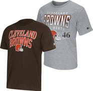 STARTER Men's Starter Brown/Heather Gray Cleveland Browns Two-Pack Logo T-Shirt Set