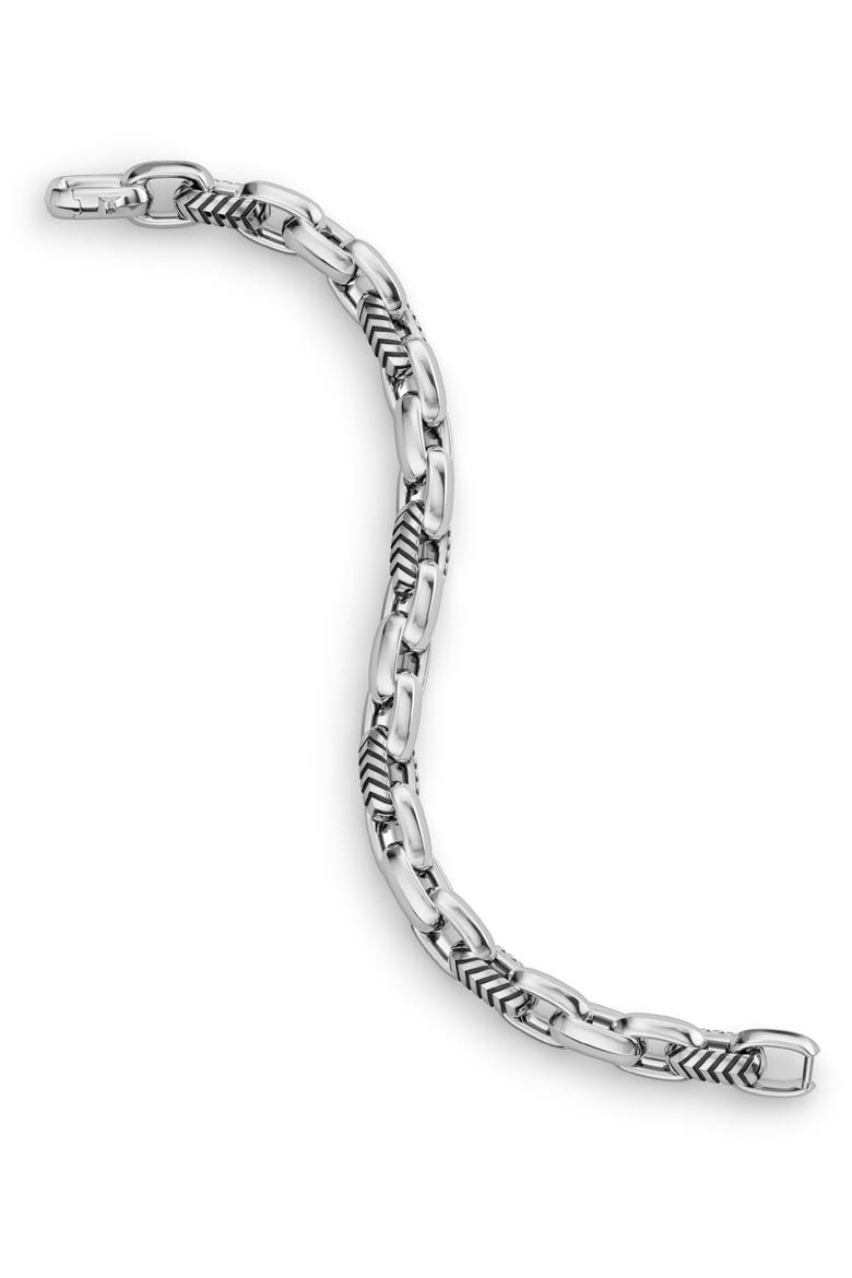 Men's Chevron Oval Link Bracelet in Sterling Silver, Alternate, color, SILVER