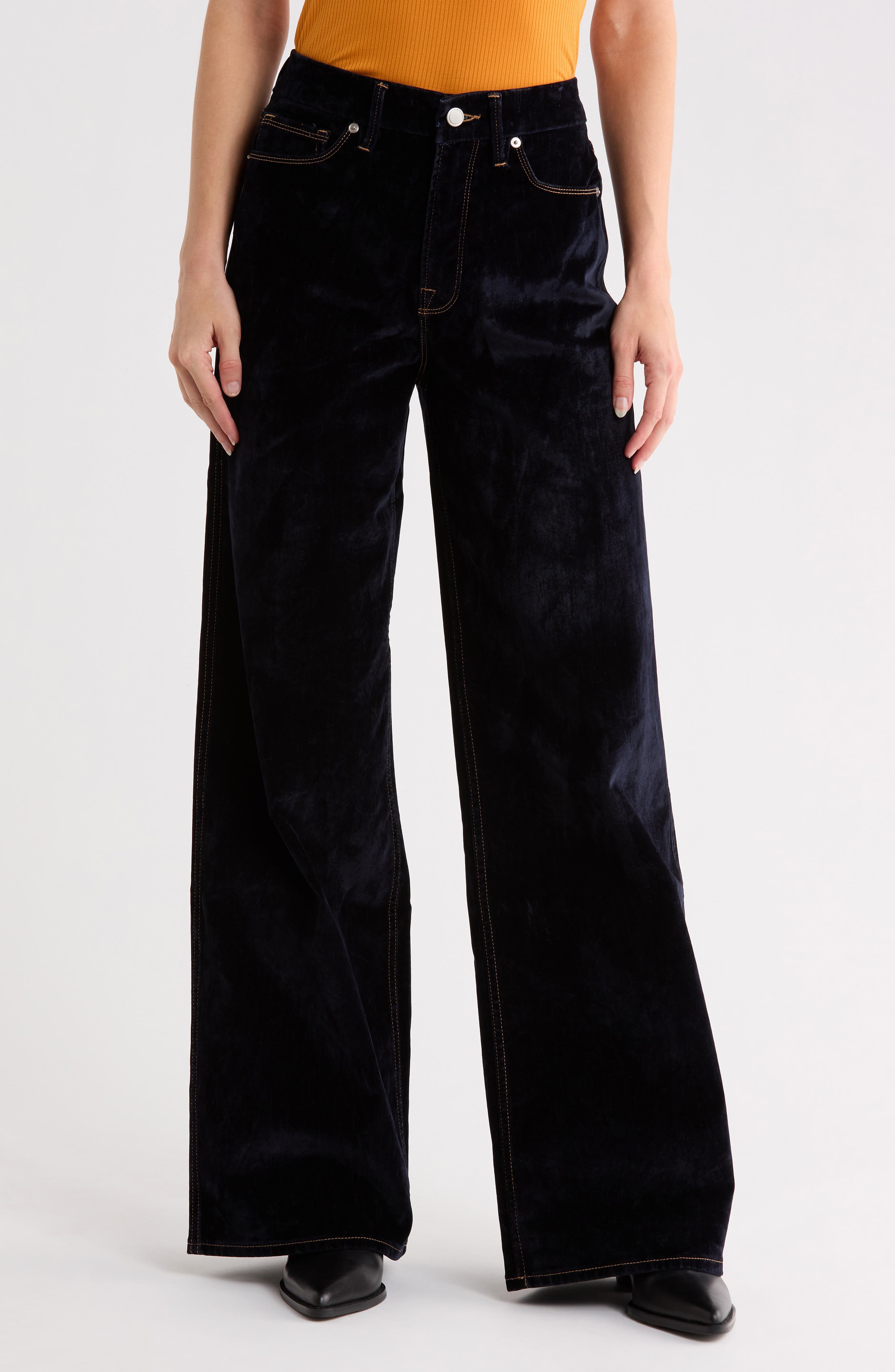 Good Skate High Waist Wide Leg Velvet Jeans
