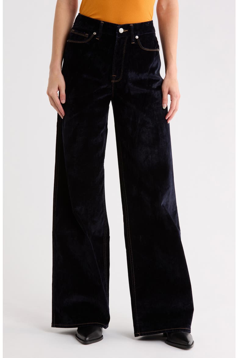 Good Skate High Waist Wide Leg Velvet Jeans, Main, color, INDIGO939