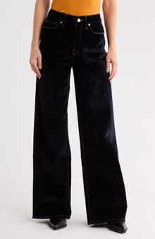 Good Skate High Waist Wide Leg Velvet Jeans