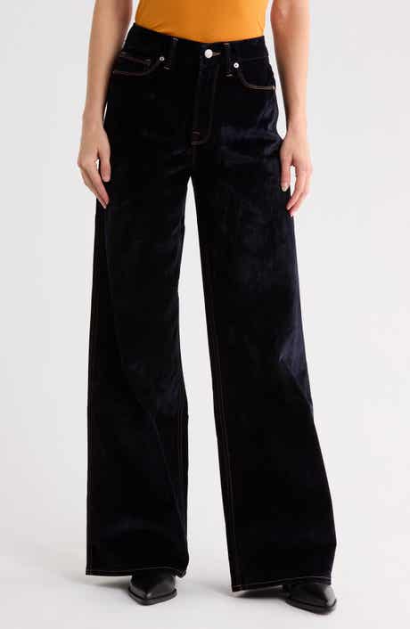 Good Skate High Waist Wide Leg Velvet Jeans