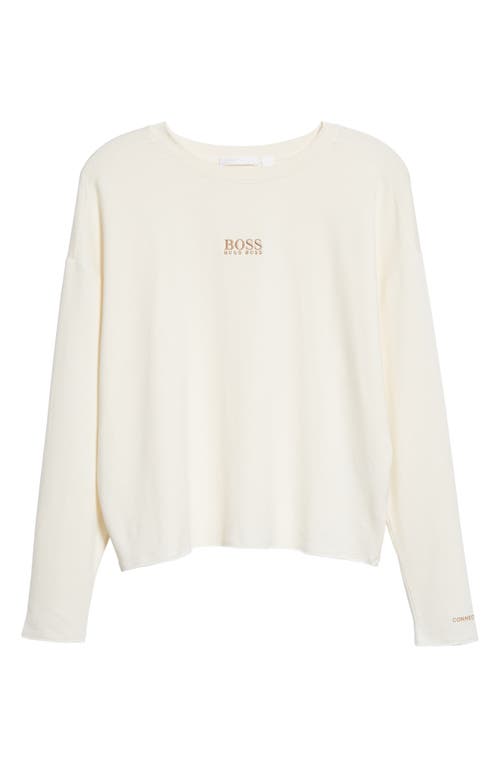 Hugo Boss Boss Elina Active Relaxed Fit Sweatshirt In Soft Cream