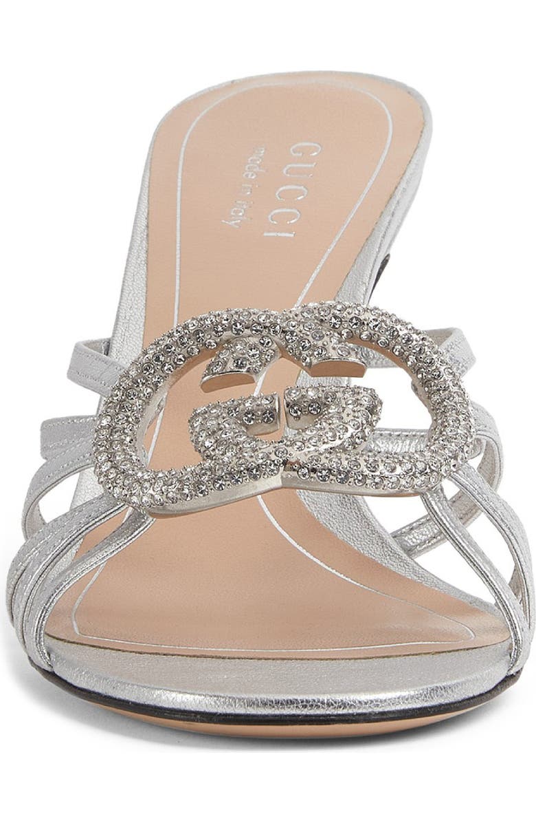 Gucci Alicia Strappy Slide Sandal, Alternate, color, Metallic Silver