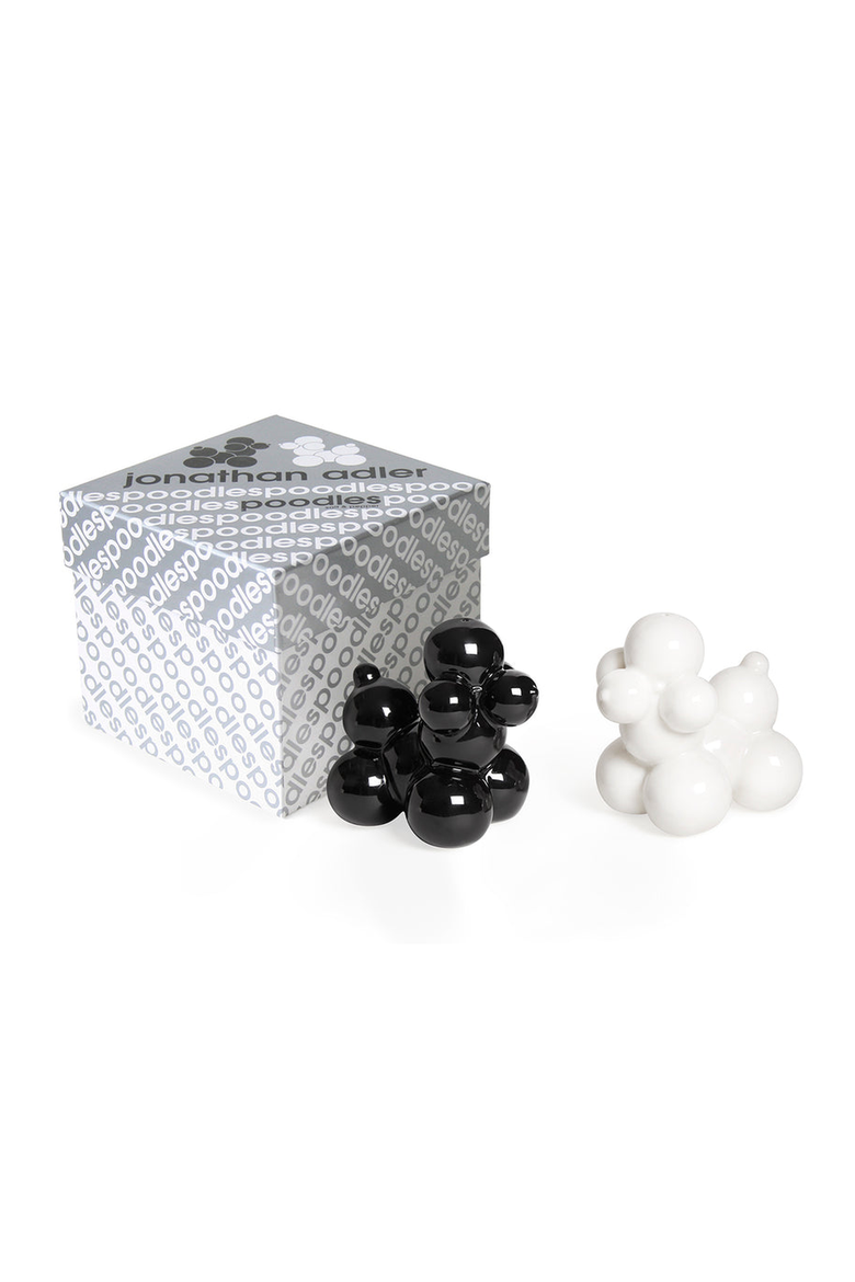 Poodle Salt and Pepper Set, Alternate, color, Black / White