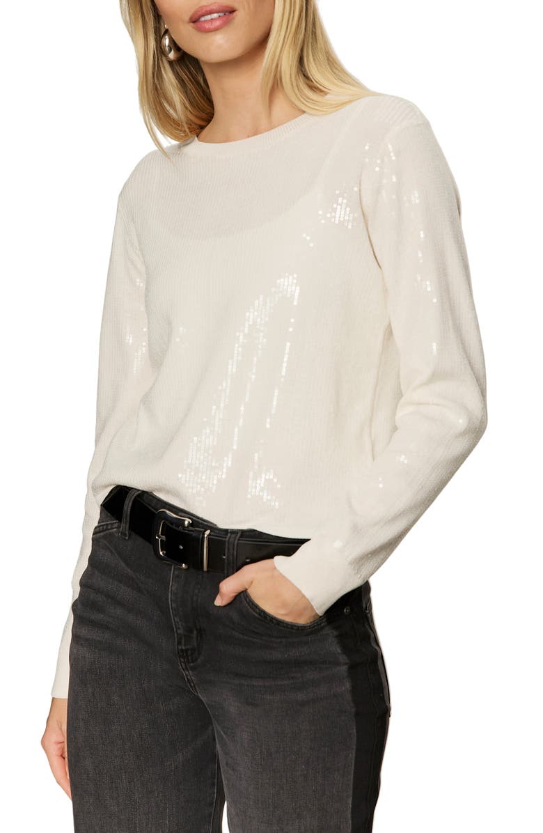 Sanctuary Sparkle Together Sweater, Alternate, color, Chalk White