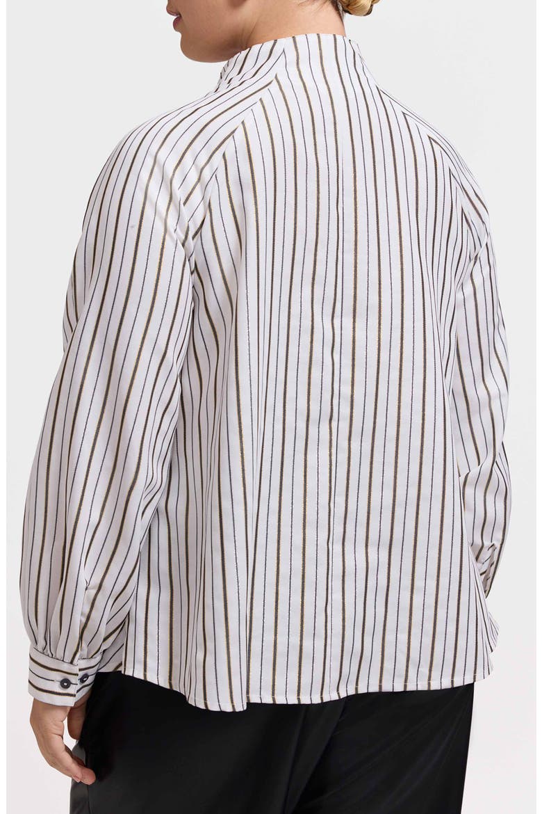 Daphne Metallic Stripe Cotton Blend Pullover Shirt, Alternate, color, WHITE/ MULTI