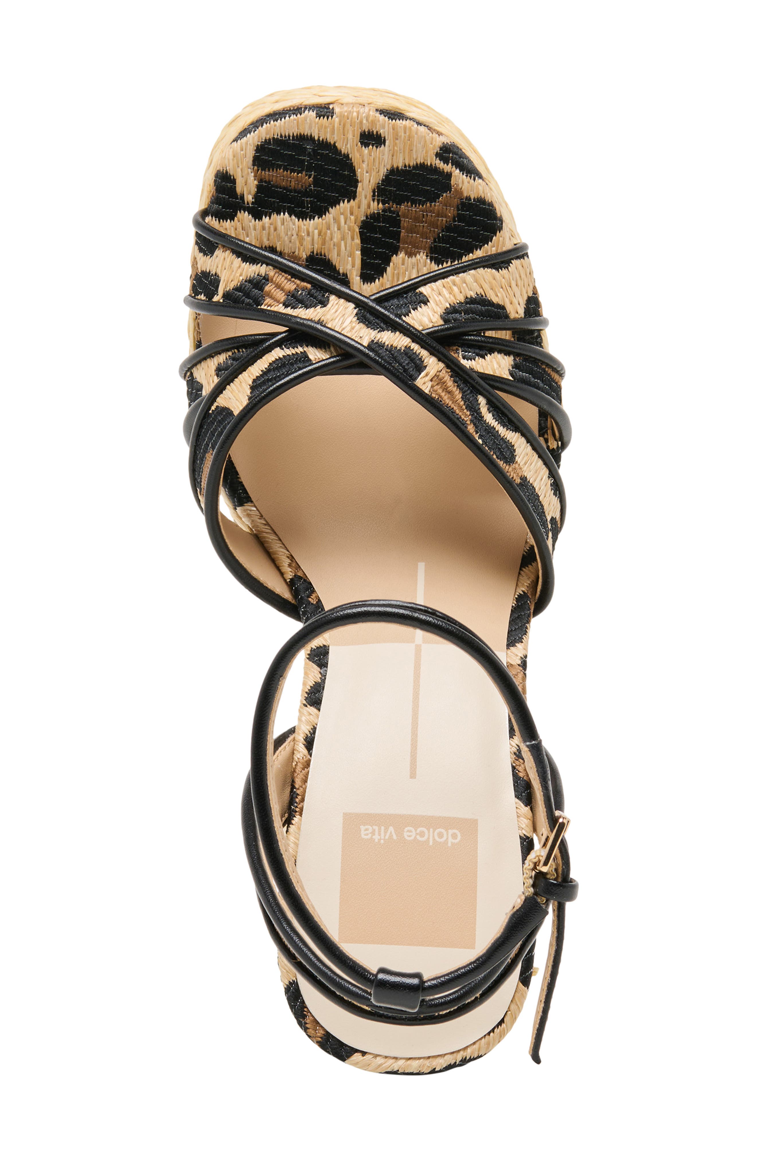 Dolce Vita Danila Piped Platform Sandal, Alternate, color, Leopard Raffia