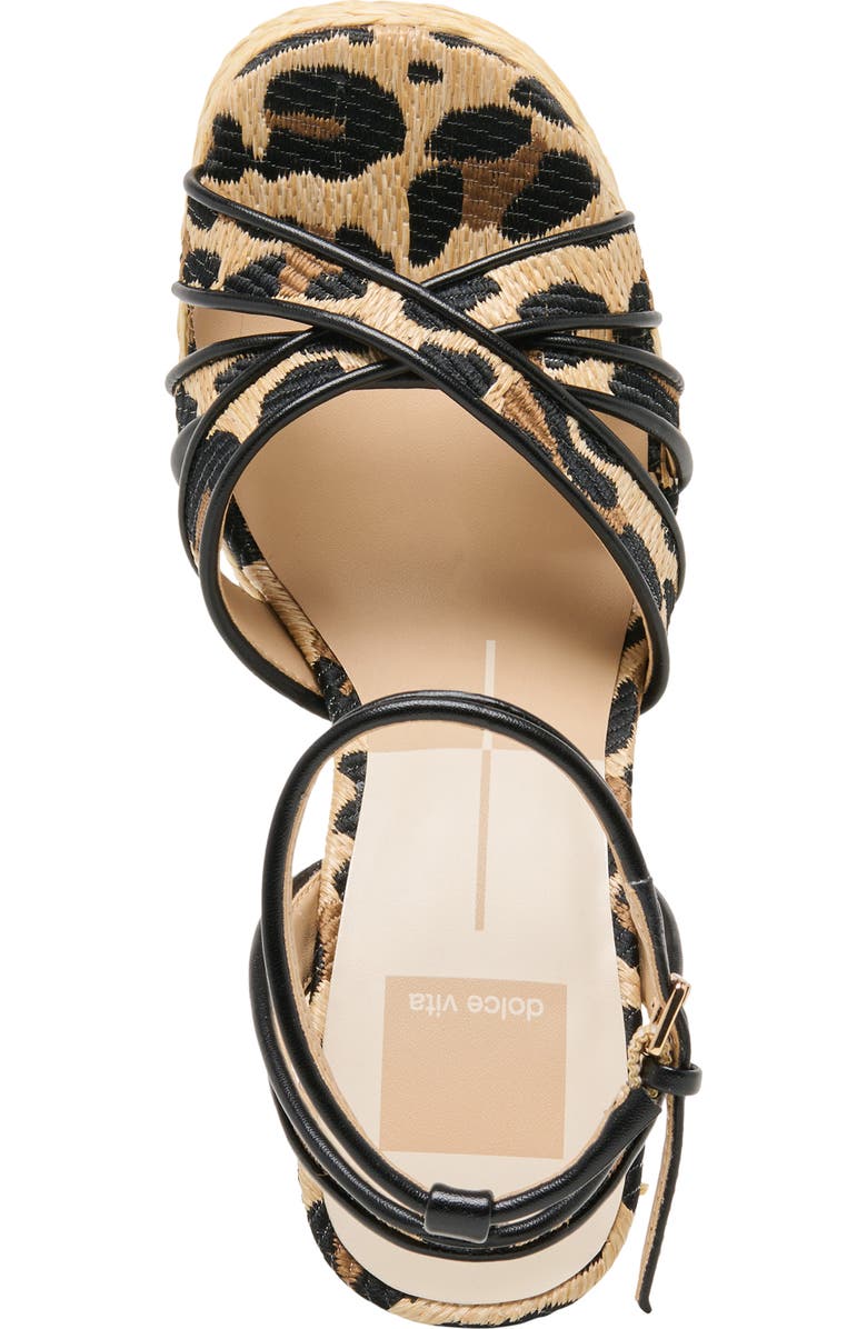 Dolce Vita Danila Piped Platform Sandal, Alternate, color, Leopard Raffia