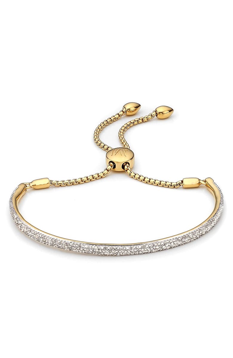 Monica Vinader Fiji Diamond Bar Bracelet, Main, color, Yellow Gold