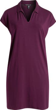 Eileen Fisher Johnny Collar Jersey Dress