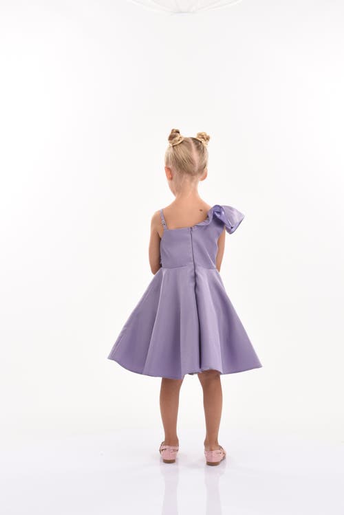 Tulleen Off-shoulder Ruffled Dress In Purple