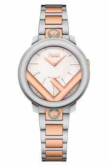 Fendi Run Away Two-Tone Swiss Quartz Bracelet Watch, 36mm