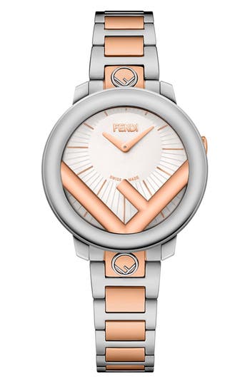 Fendi Run Away Two-tone Swiss Quartz Bracelet Watch, 36mm