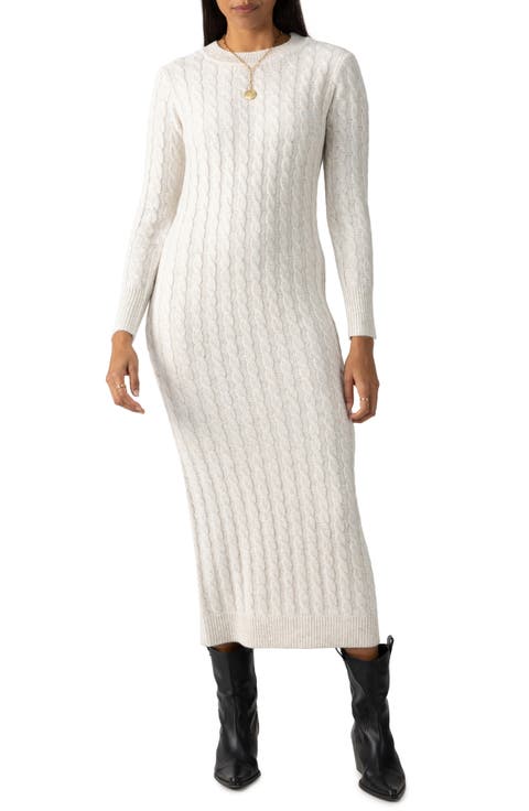 Cable Long Sleeve Sweater Dress