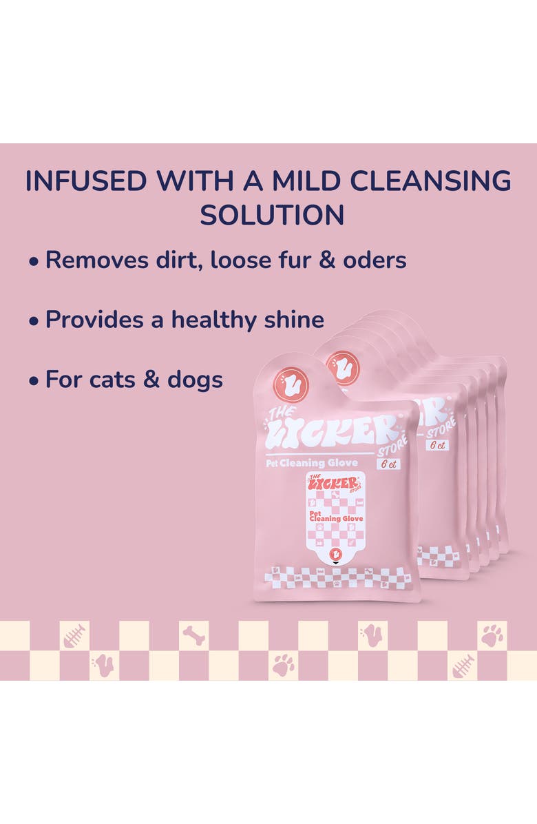 The Licker Store Dog Grooming Soft Glove Hypoallergenic Wipes for Dogs and Cats, Alternate, color, 6Pack (6Ct)