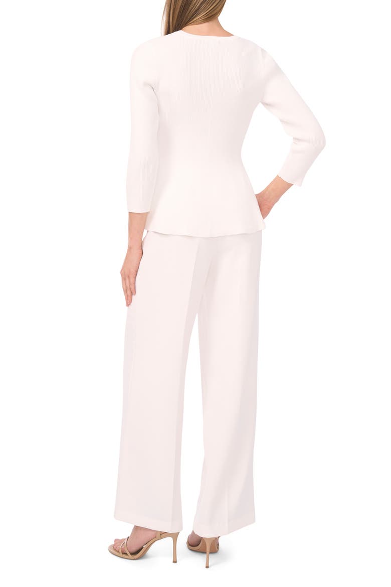 Rib Peplum Sweater, Alternate, color, ANTIQUE WHITE