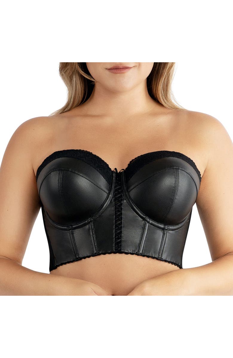 Parfait Stevie Longline Strapless Bustier, Main, color, Black